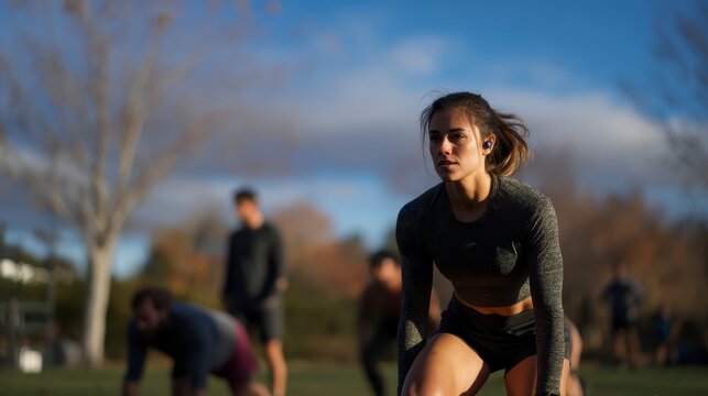 Outdoor bootcamp training session,