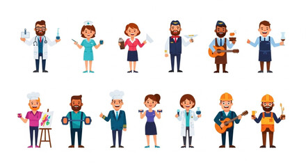 characters of different professions vector illustration
