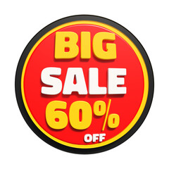 A big sale badge is displayed with a bright and bold design, offering a 60% discount