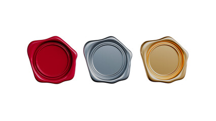 Elegant Wax Seals in Red, Silver, and Gold