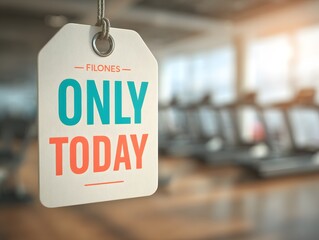 Attention Grabbing Tag with Only Today Offer in Gym Setting