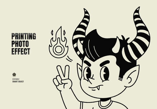 Retro Printing Photo Effect Template