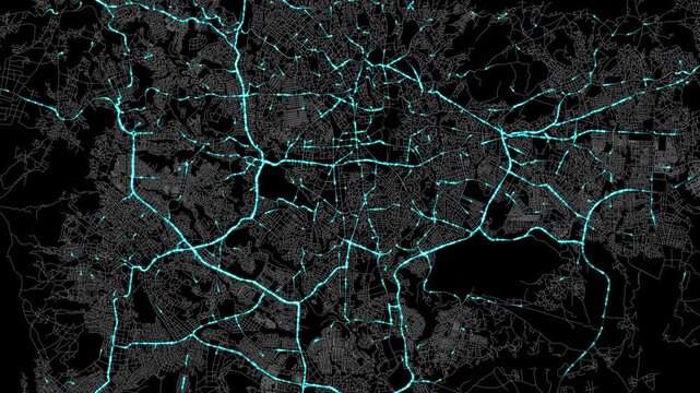 Urban Traffic Flow Map Simulation in Addis Ababa, Ethiopia, GPS Smart city route Transportation