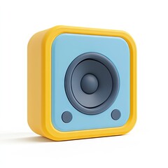 Square, colorful speaker icon
