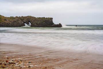 Beach in Asturias. San Antol&iacute;n de Bed&oacute;n Beach, Naves, Asturias