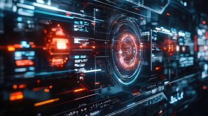 Obraz premium biomechanical sci fi style fracture tech interface