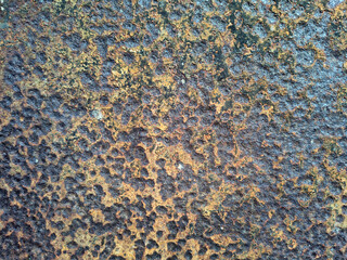 Weathered Metal Surface Close-Up Textured Abstract with Rust and Corrosion