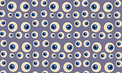 seamless pattern with circles dead eyes ghost eyes ball eyes background wallpaper halloween 