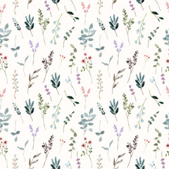 delicate floral watercolor seamless pattern