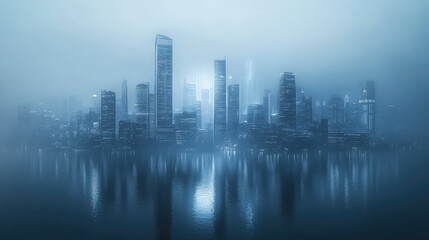 Fototapeta premium technology futuristic city skyline property scan view