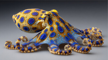 blue-ringed octopus beautiful bright octopus at the bottom of the ocean