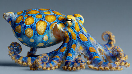 blue-ringed octopus beautiful bright octopus at the bottom of the ocean © Oksana