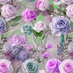 3D Botanical Flower Seamless Allover Pattern Digital Design