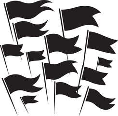 Dynamic Pennant Banner Collection Vector Art for Sporting Events and Festive Occasions