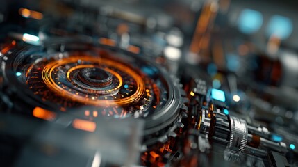 Futuristic Machine Gears, Abstract Technology