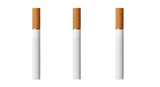 Cigarette Addiction Vector Still Life Tobacco Product Smoking Concept Filter Cigarettes on transparent background