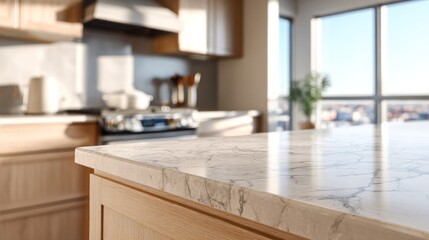 Modern Kitchen Island Countertop: Marble Elegance