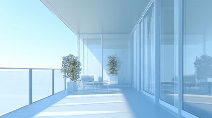 Fototapeta premium visualization realistic 3d style x ray of a balcony view