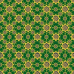 Green Seamless Mystical Blue Abstract Pattern Background