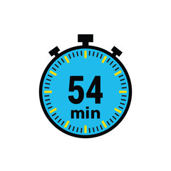 quick timer showing 54 minutes for fast cooking, exercise, or meetings reminder icon on white