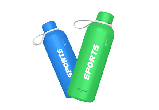 Portable Sports Water Bottle Mockup