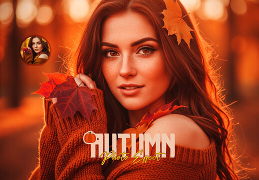 Warm Autumn Photo Effect Template