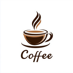 Obraz premium Minimalist coffee logo on white background