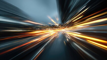 Dynamic city lights blur in motion