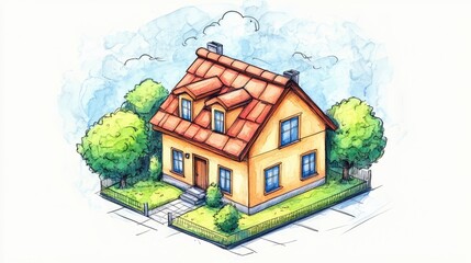 design sketch of a property management icon simulation