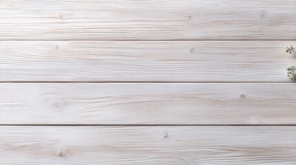 Fototapeta premium Light Wooden Surface with Natural Texture and Green Foliage for Minimalistic Design and Background Use