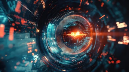 Fototapeta premium futuristic sci fi themed video call with bouncing effects