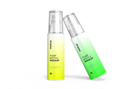 Minimal Cosmetic Pump Bottle Mockup