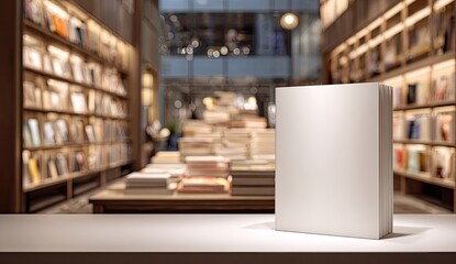 Blank book on table in a bookstore (1)