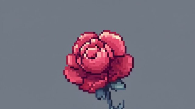 Rose in vase pixel art