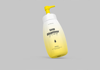 Floating Soap Dispenser Bottle Mockup PSD