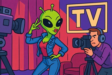 Stylish Alien Hosts Her Galactic Livestream