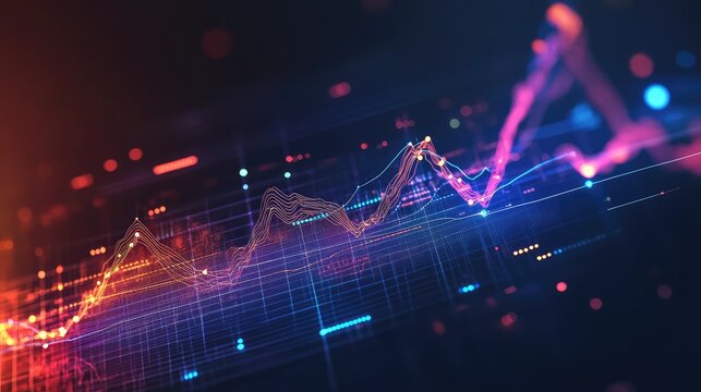 analytics high tech style segmented line chart