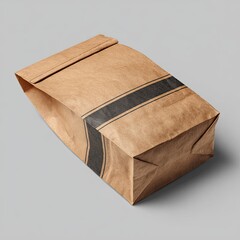 Brown paper bag with dark stripe