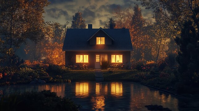 house radiant impact on the natural texture of a suburban house