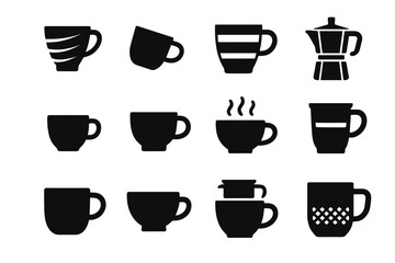 Fototapeta premium Bowl design vector grip icon coffee layered italian tiny modern cup latte