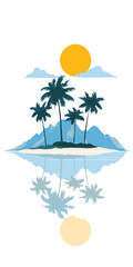 vector illustration of a tropical island