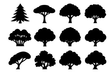 Icon dome vector head canopy foliage treetop tree leaf icons growth