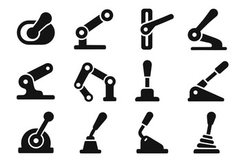 Switch vector tension icons lever mechanical industrial shift slider linear joint icon