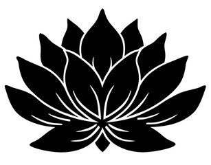 black and white lotus flower