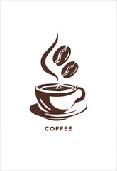 cup of coffee with beans