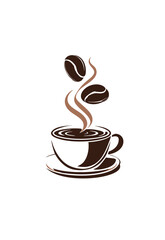 cup of coffee with beans