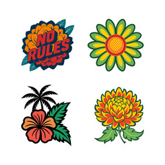 set of vector flowers