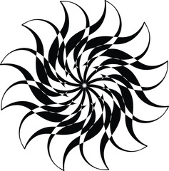 black and white floral ornament