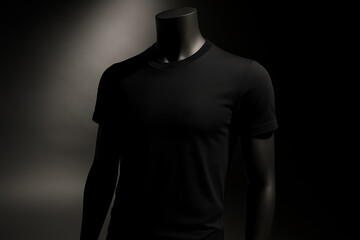 Silk-Blend Black T-Shirt Mockup – Glide Zoom Angle, Velvet Surface Background