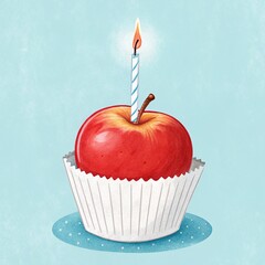 birthday cupcake with candle